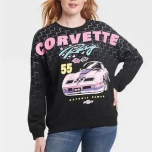 Womens Corvette Racing Cozy Graphic Sweatshirt GM size L black